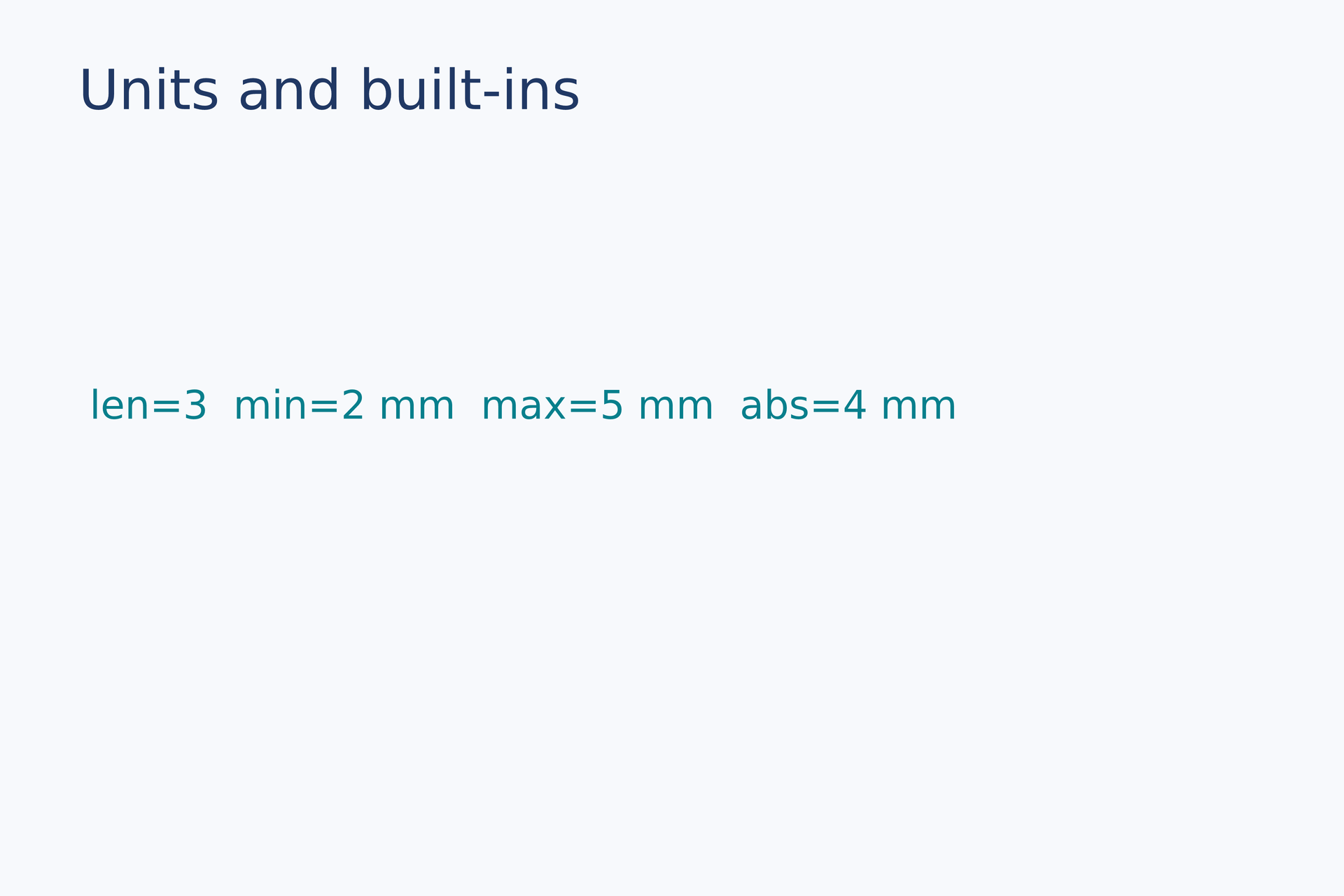 Units and built-ins