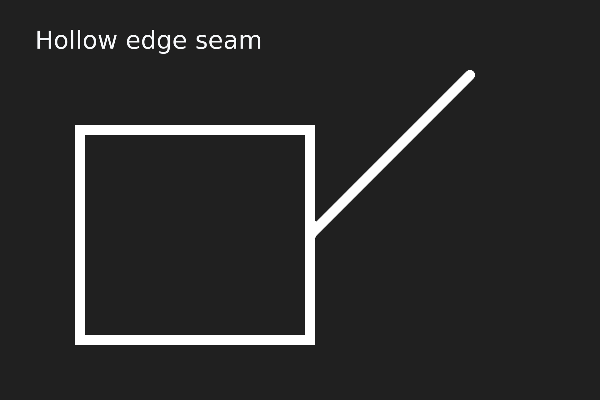 Line joined to a hollow edge