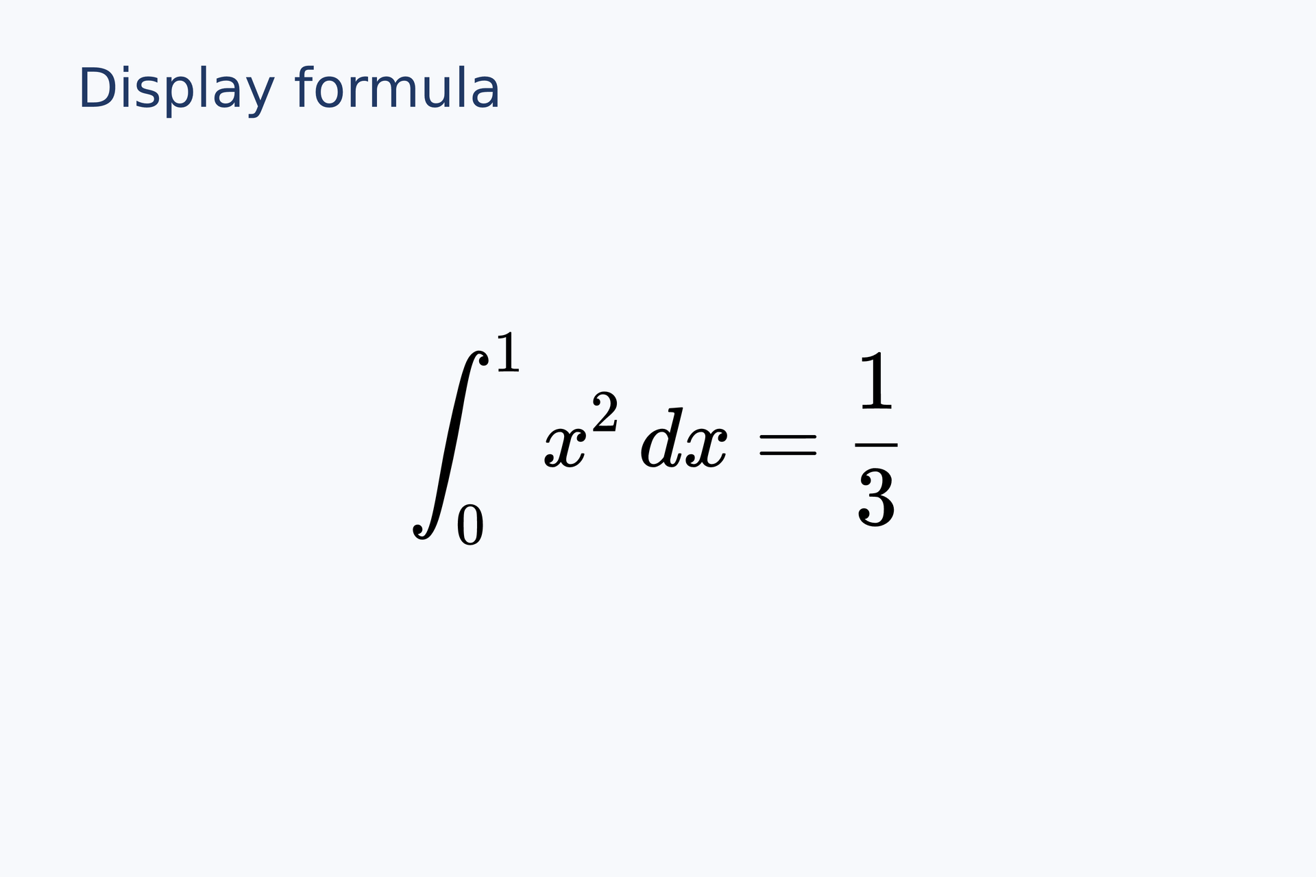 Display formula